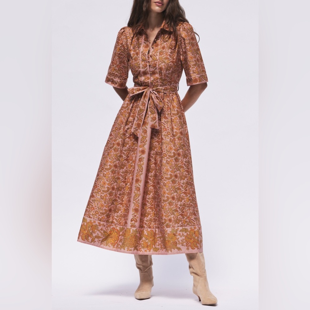Hermoza Pink and Brown Floral Dress - Picture 2 of 3